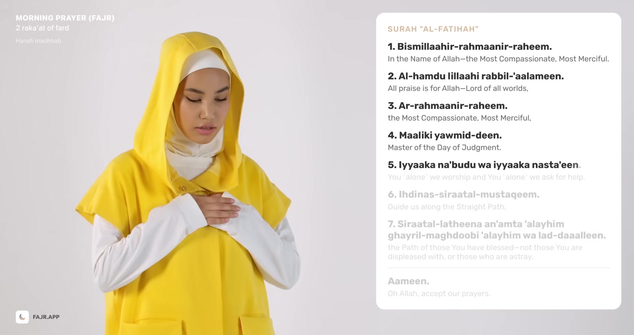 Surah Al-Fatiha (Rakat 1) posture